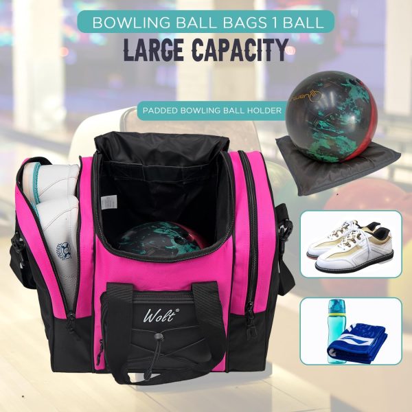 WOLT Bowling Ball Bag for Single Ball - Bowling Ball Tote Bag with Padded Ball Holder - Image 2