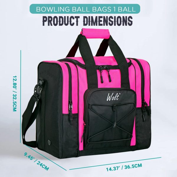 WOLT Bowling Ball Bag for Single Ball - Bowling Ball Tote Bag with Padded Ball Holder - Image 3