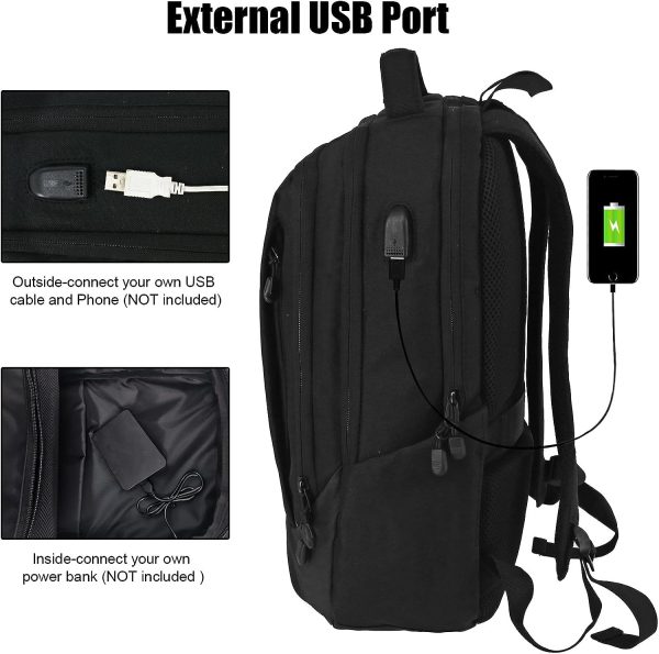 WOLT | Travel Laptop Backpack for Women & Men - airplane approved carry on Business Bag with USB Charging Port - Image 4