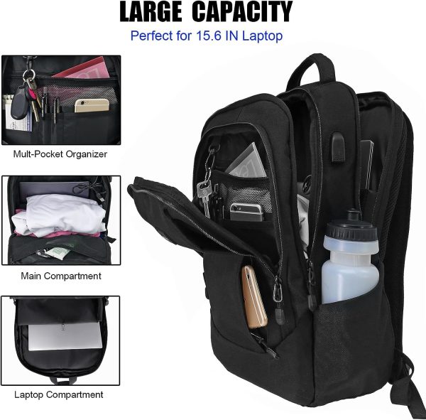 WOLT | Travel Laptop Backpack for Women & Men - airplane approved carry on Business Bag with USB Charging Port - Image 3
