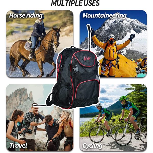 Professional Equestrian Backpack with Helmet Holder for Horse Riding - Image 7