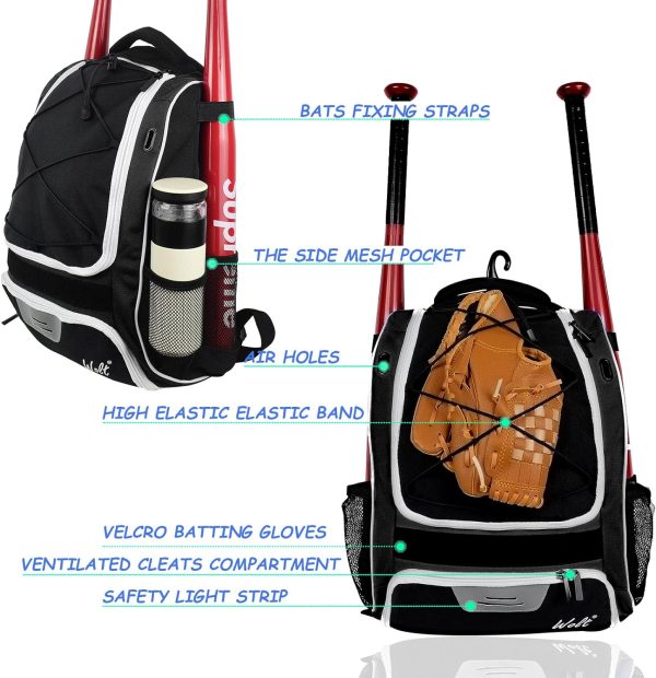 Wolt | Youth Baseball Bag - Bat Backpack for Baseball - Image 5