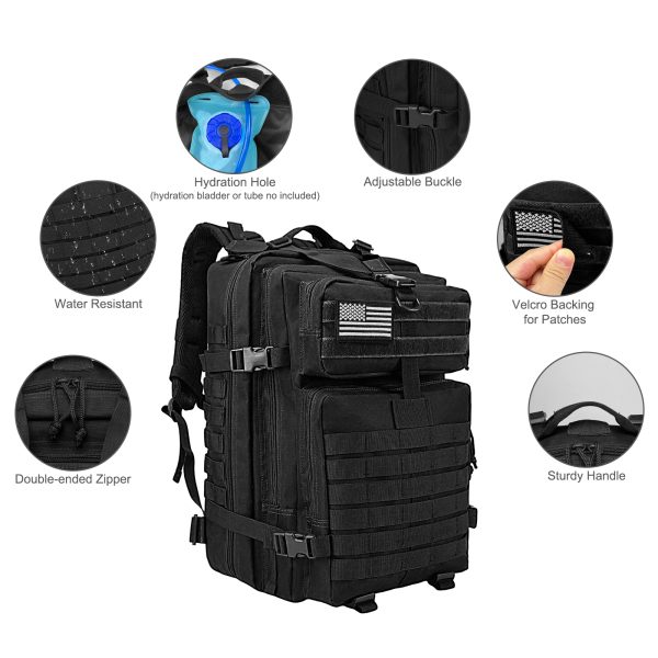 WOLT | Tactical Backpack for Men 45L Military Molle Backpack Large 3 Day Assault Pack Rucking Backpack for Hiking Survival - Image 4