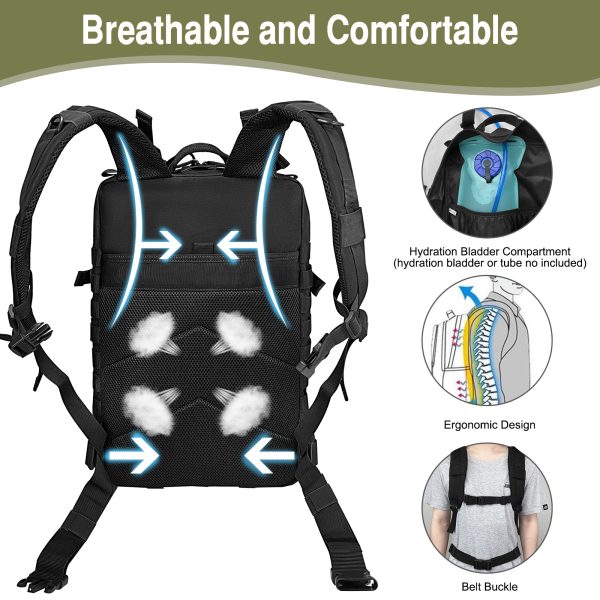 WOLT | Tactical Backpack for Men 45L Military Molle Backpack Large 3 Day Assault Pack Rucking Backpack for Hiking Survival - Image 5